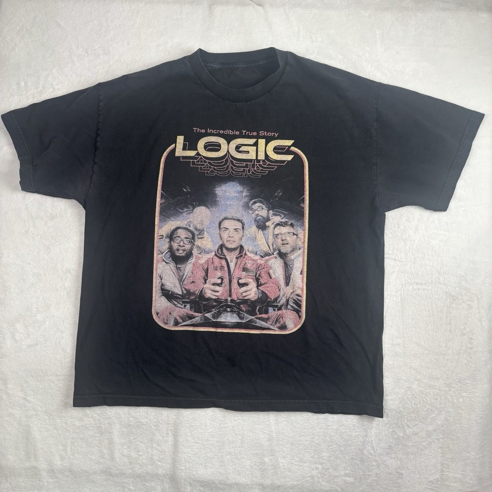 Logic The Incredible True Story Black Short Sleeve Graphic Album Shirt Men's XL